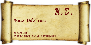 Mesz Dénes névjegykártya